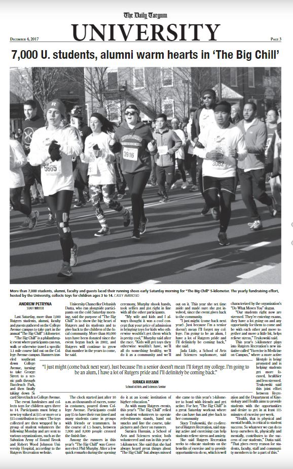 Daily Targum Big Chill article